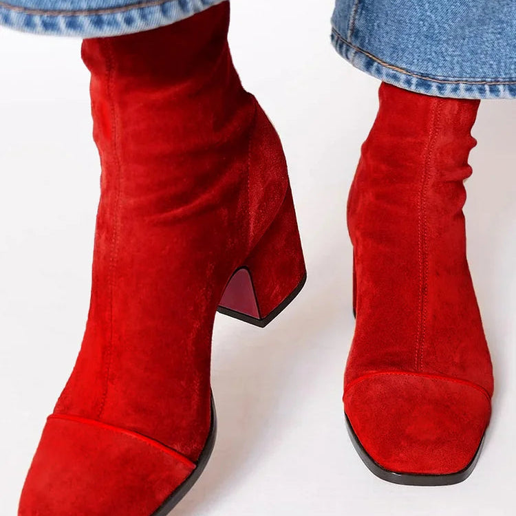 Victoria – Botine Cu Toc Pătrat