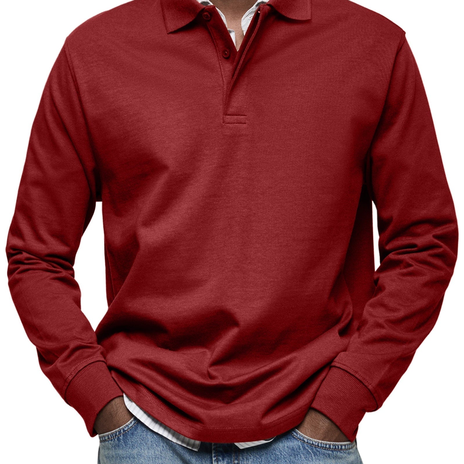 Adrián | Cămașă polo de lux cu mânecă lungă