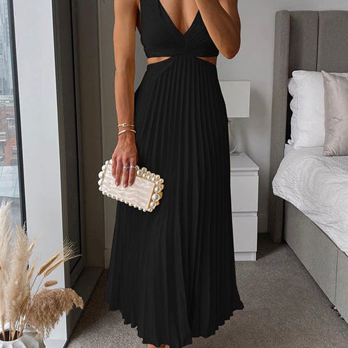 Dorina – Rochie Midi Plisată cu Linie Clasică