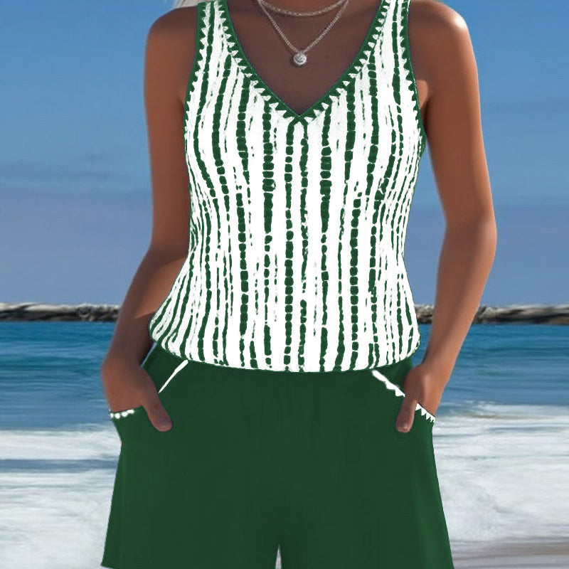 Petronela – Costum de baie casual cu imprimeu