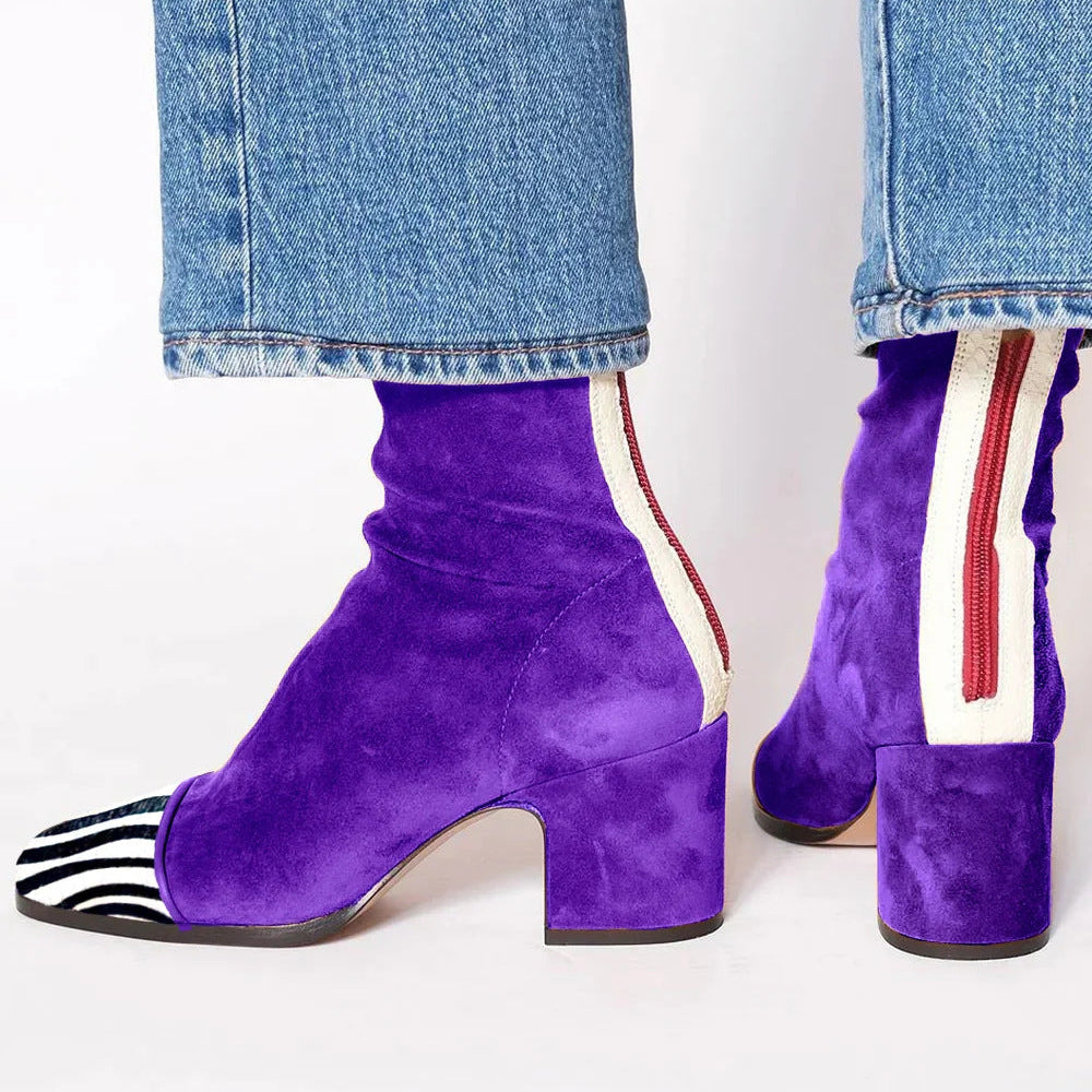 Victoria – Botine Cu Toc Pătrat
