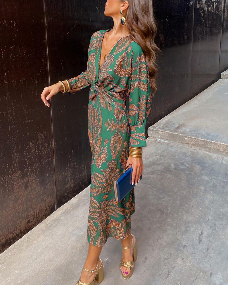 Silvia | Rochie Midi cu Imprimeu Baroc