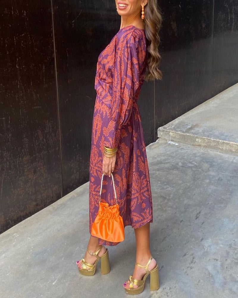 Silvia | Rochie Midi cu Imprimeu Baroc