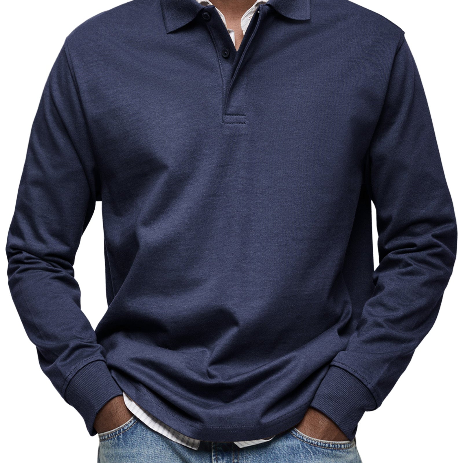 Adrián | Cămașă polo de lux cu mânecă lungă