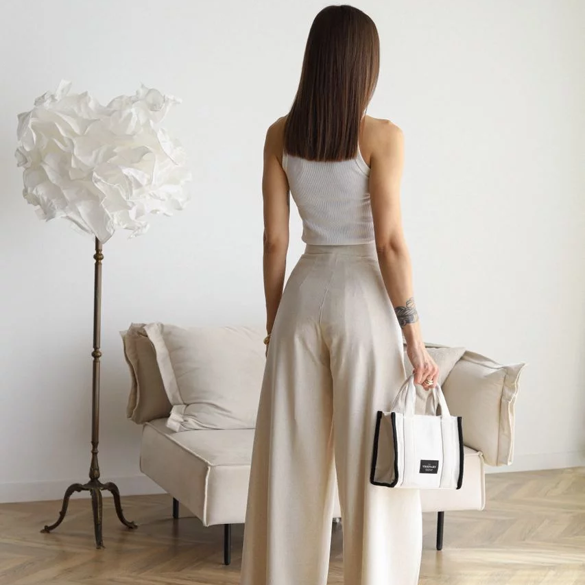 Maelis - Pantaloni Largi din In
