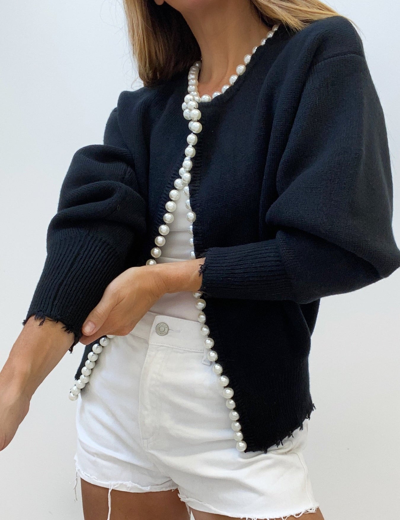Cardigan cu Margine de Perle