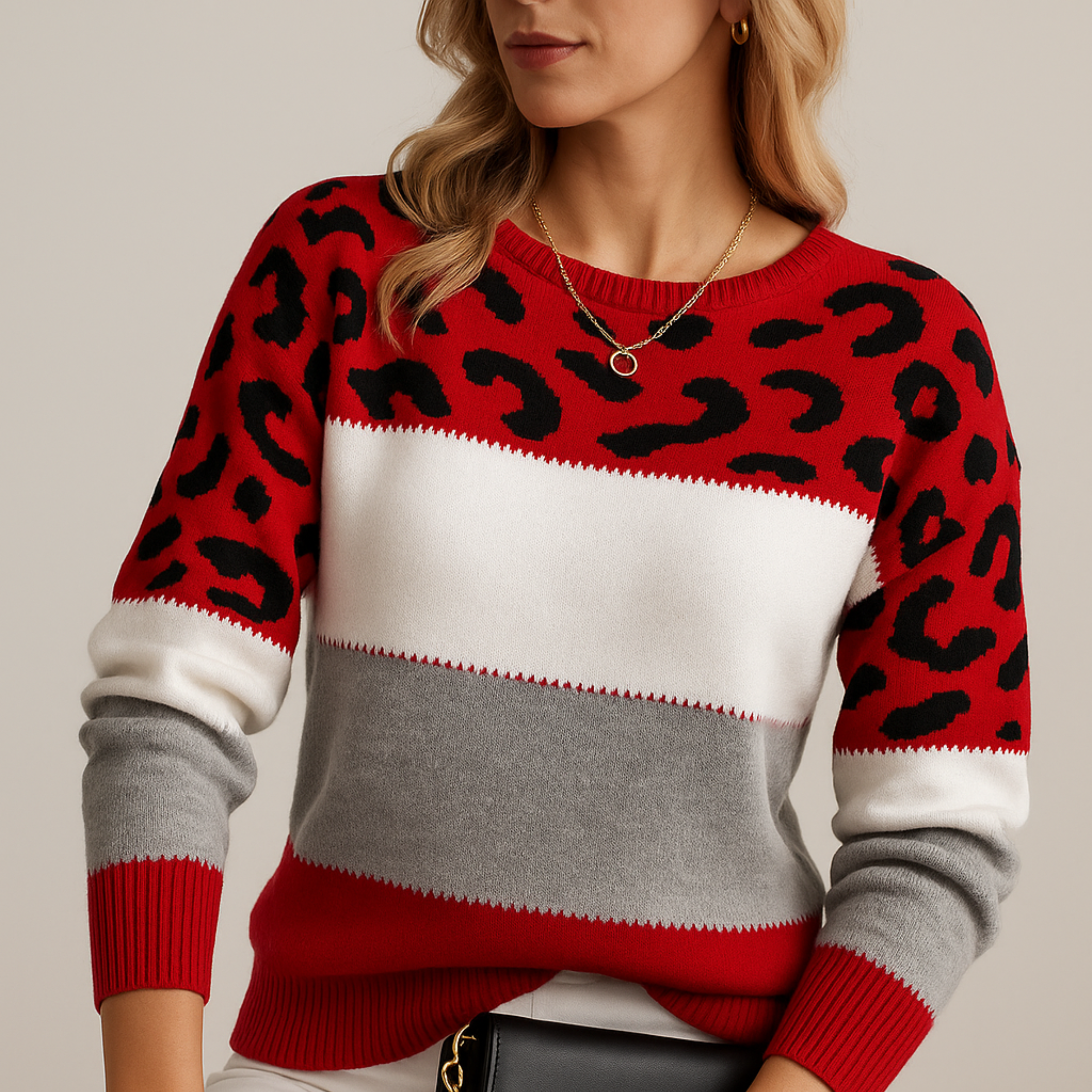 Ana-Gabriela | Pulover Leopard Eleganță Versatil