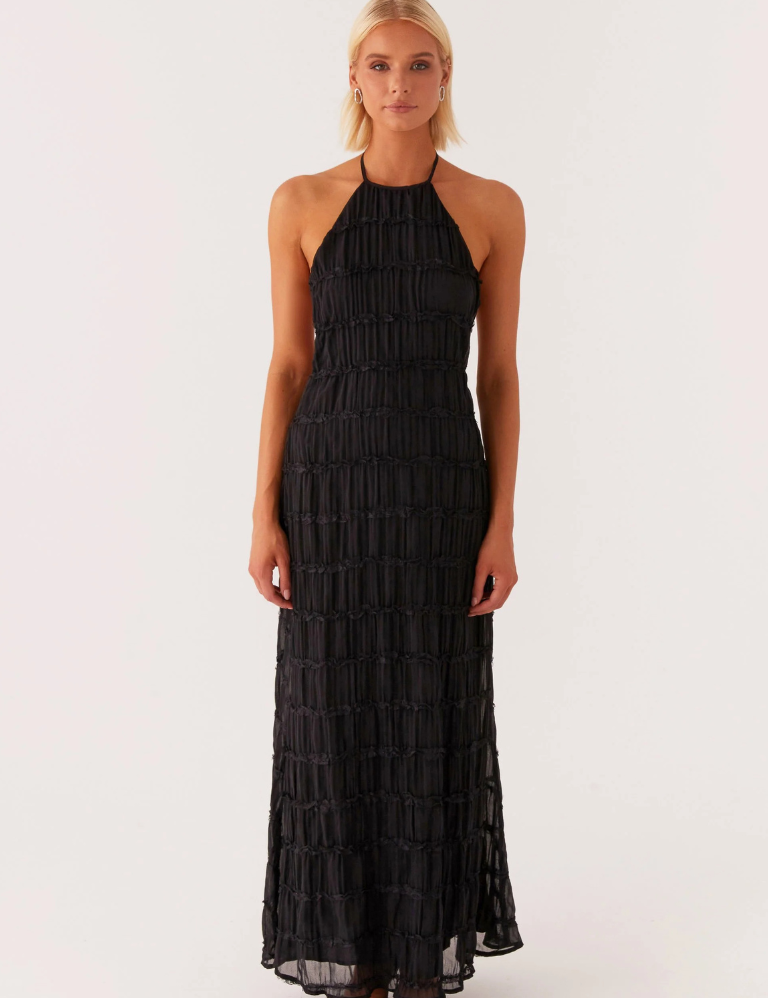 Evelina | Rochie Maxi Neagră Halter