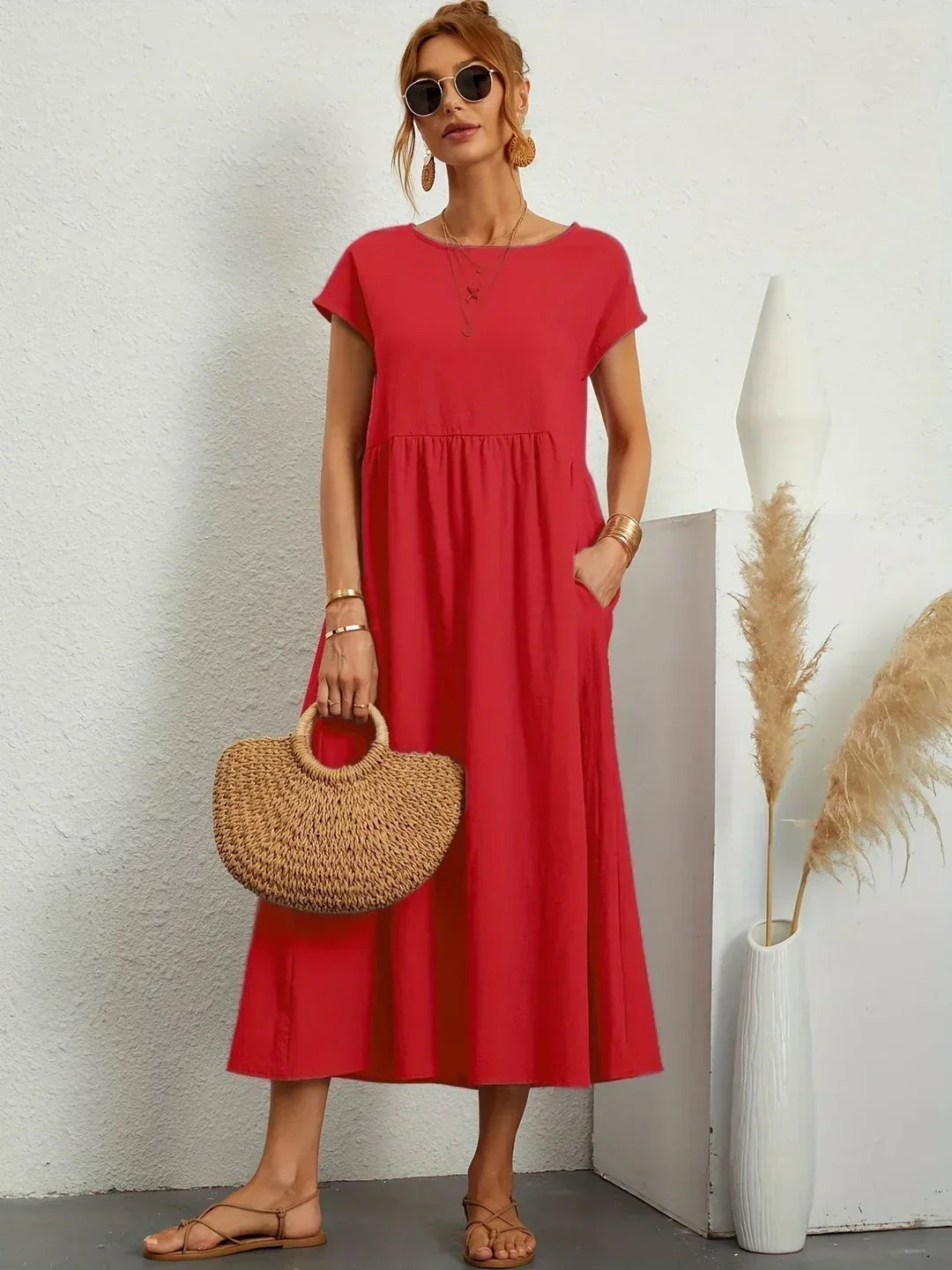 Gabrielle | Rochie midi fluida cu eleganta atemporala