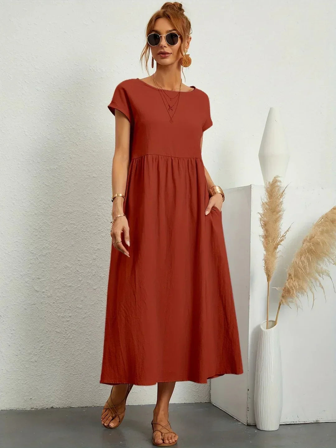 Gabrielle | Rochie midi fluida cu eleganta atemporala