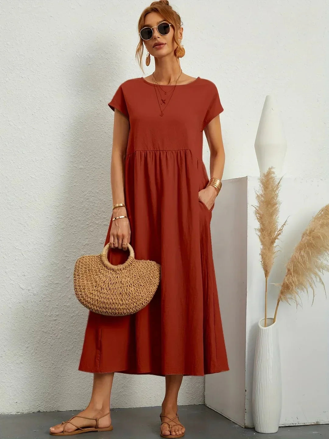 Gabrielle | Rochie midi fluida cu eleganta atemporala