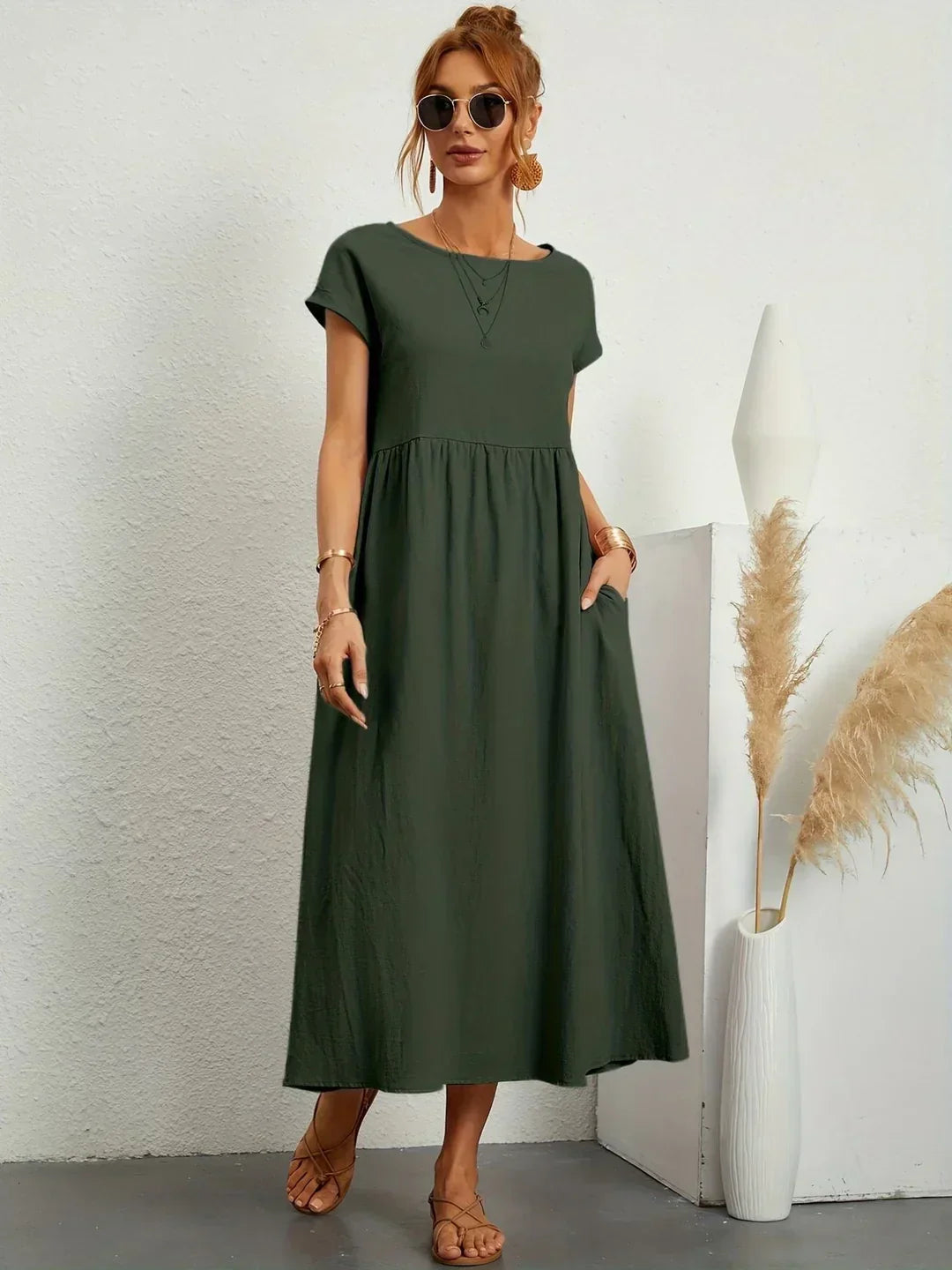 Gabrielle | Rochie midi fluida cu eleganta atemporala