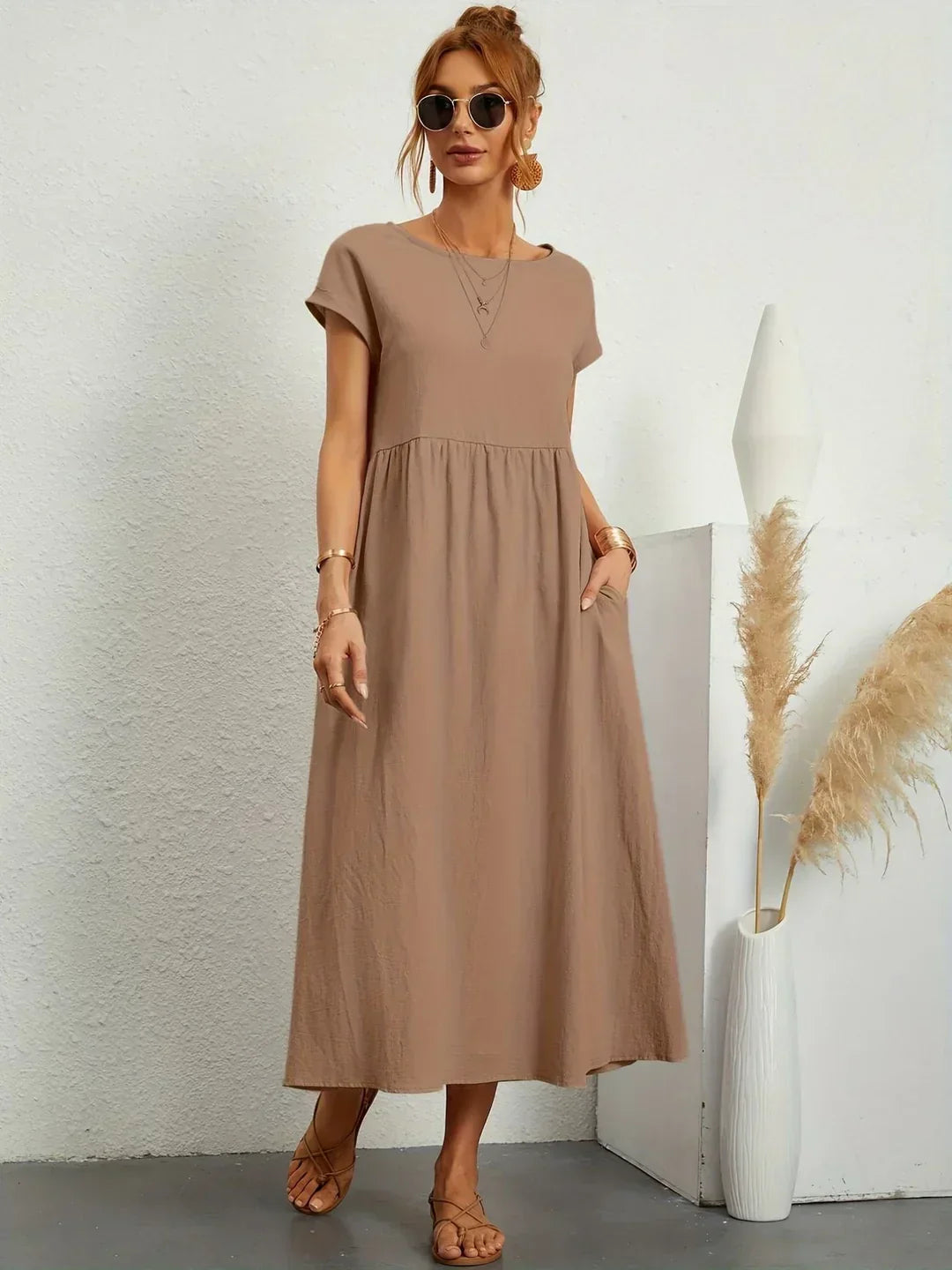 Gabrielle | Rochie midi fluida cu eleganta atemporala