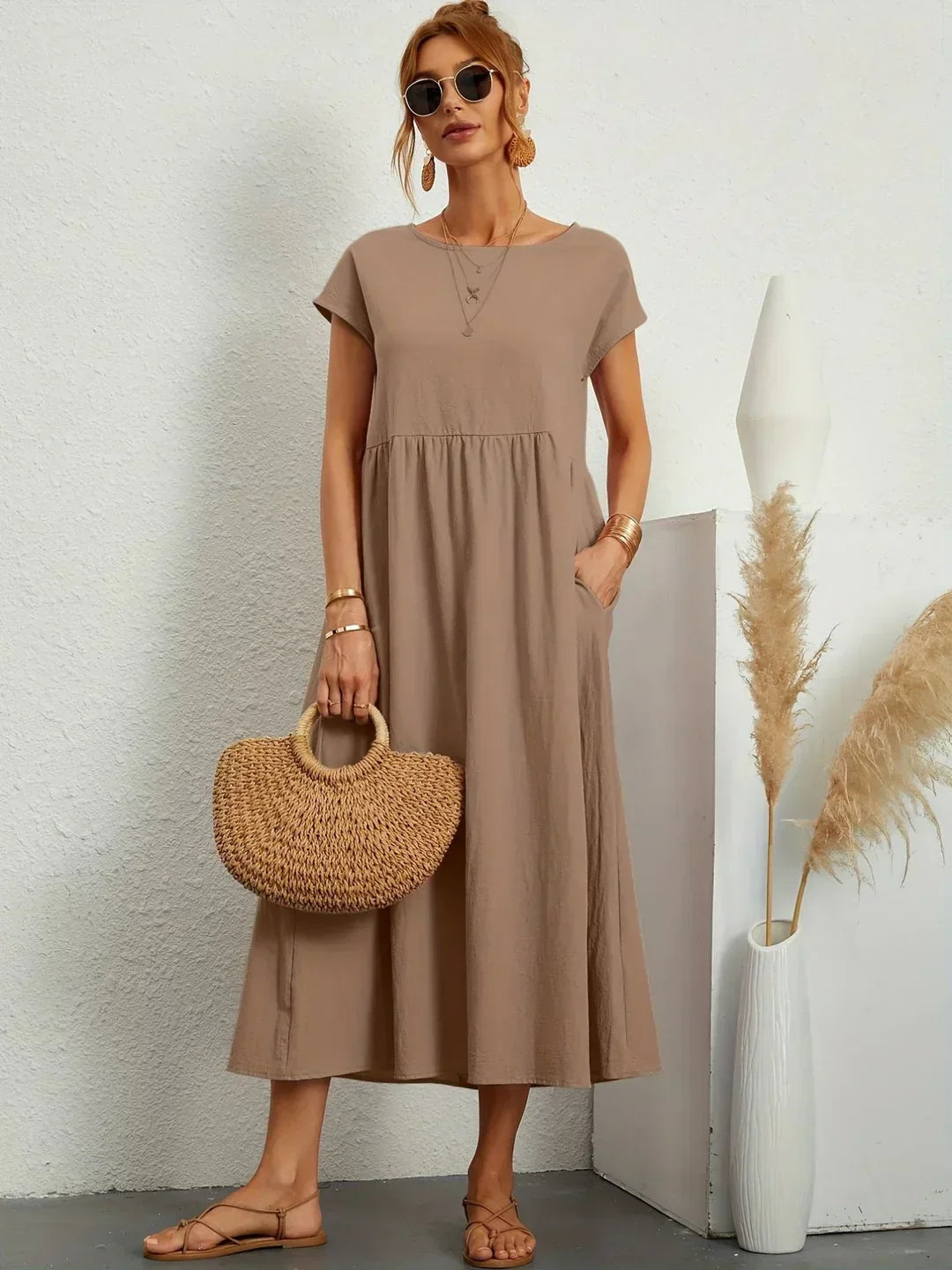 Gabrielle | Rochie midi fluida cu eleganta atemporala