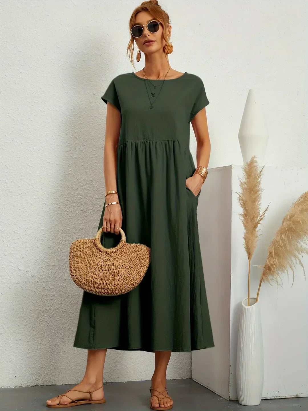 Gabrielle | Rochie midi fluida cu eleganta atemporala