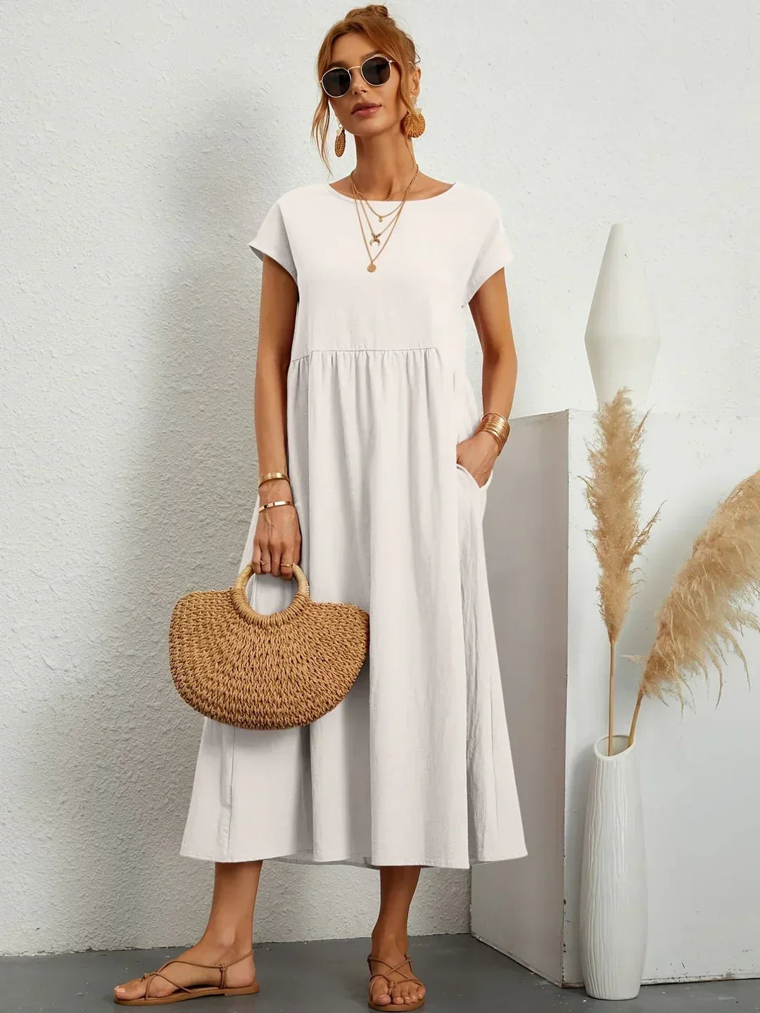 Gabrielle | Rochie midi fluida cu eleganta atemporala
