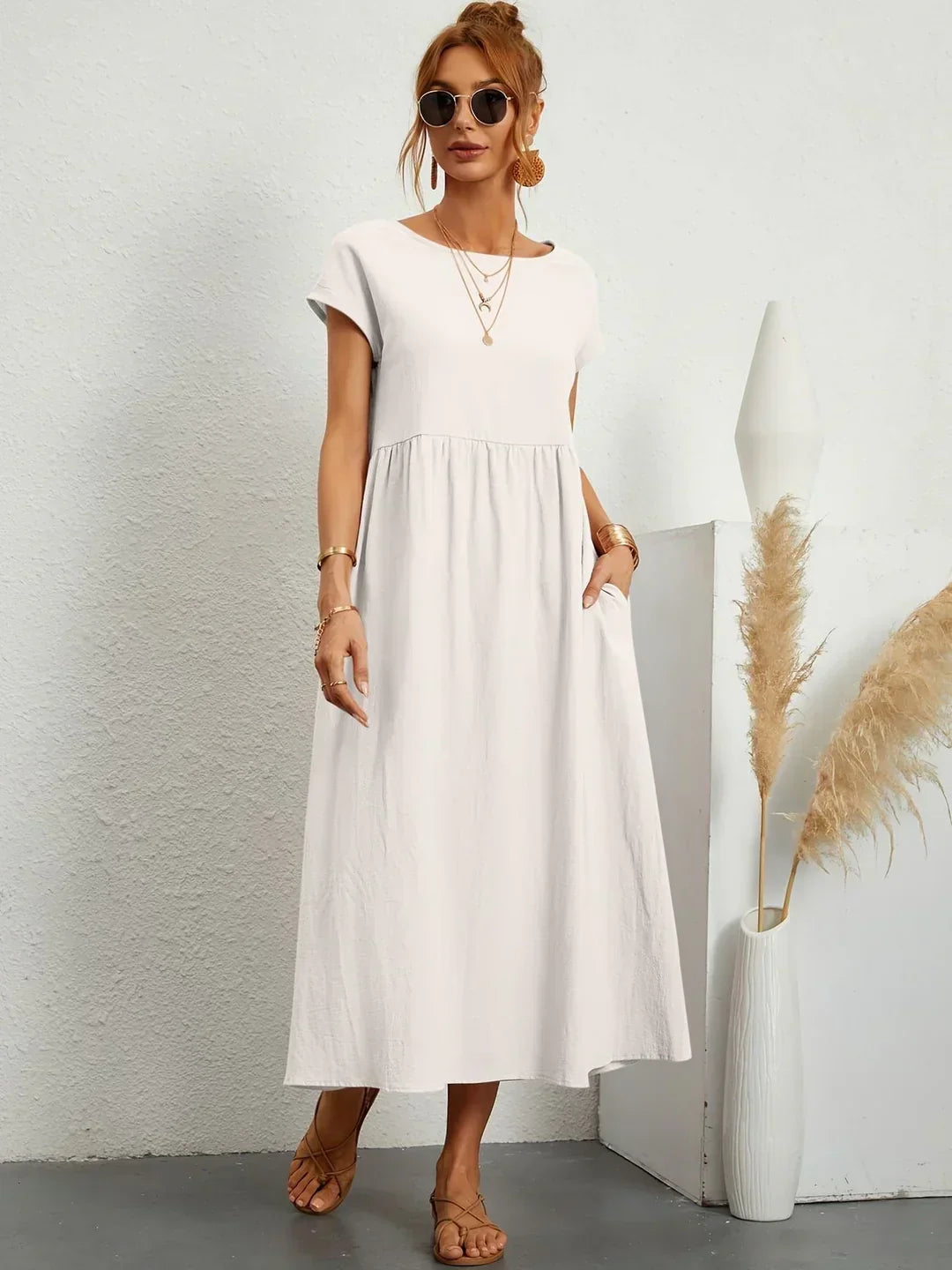 Gabrielle | Rochie midi fluida cu eleganta atemporala