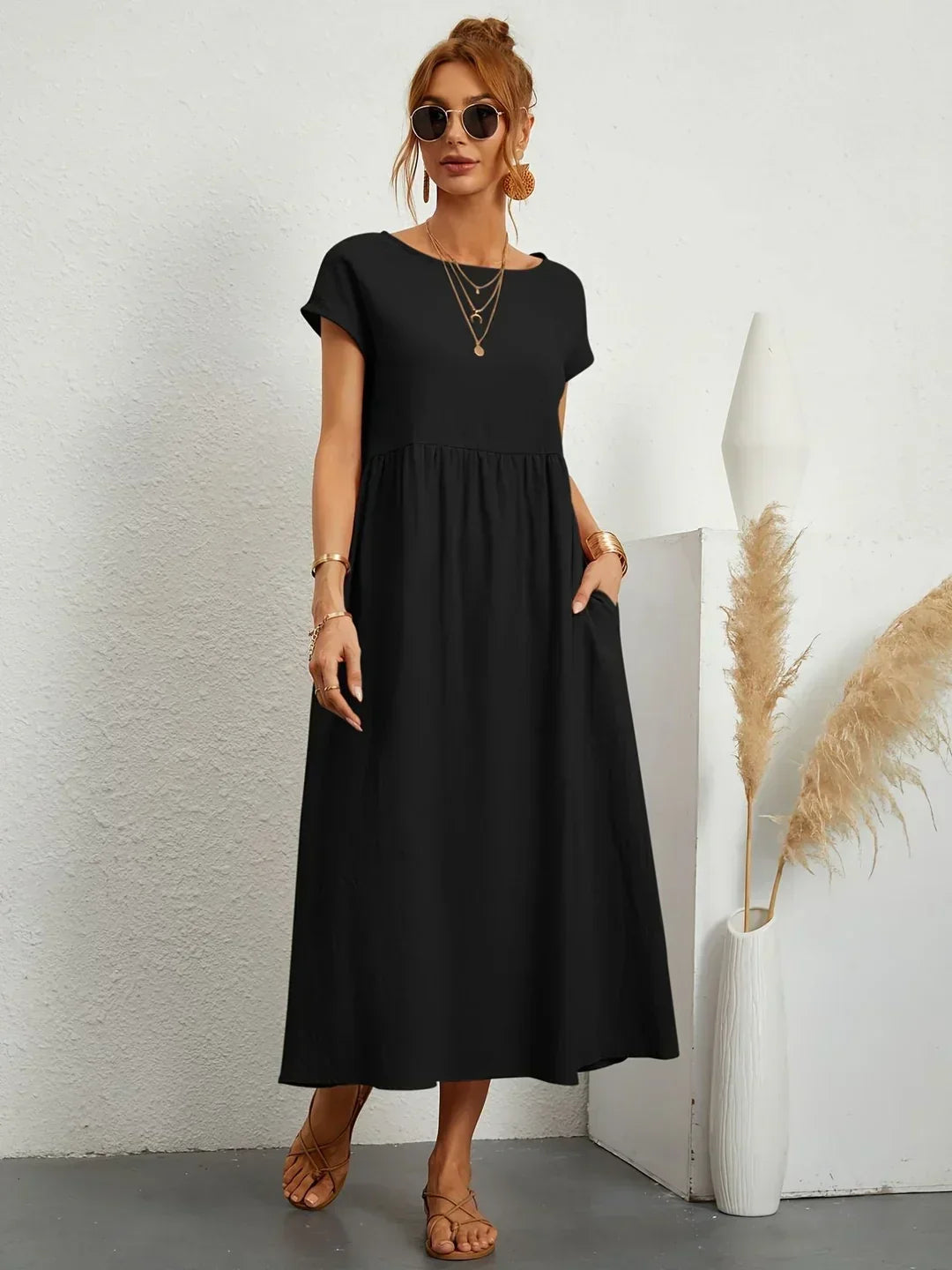 Gabrielle | Rochie midi fluida cu eleganta atemporala
