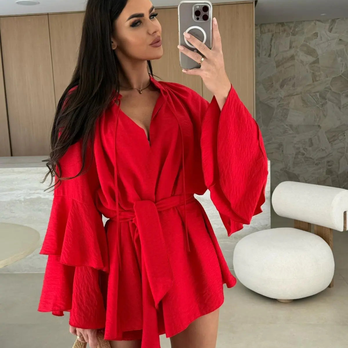 Dina – Rochie Cămașă cu Curea
