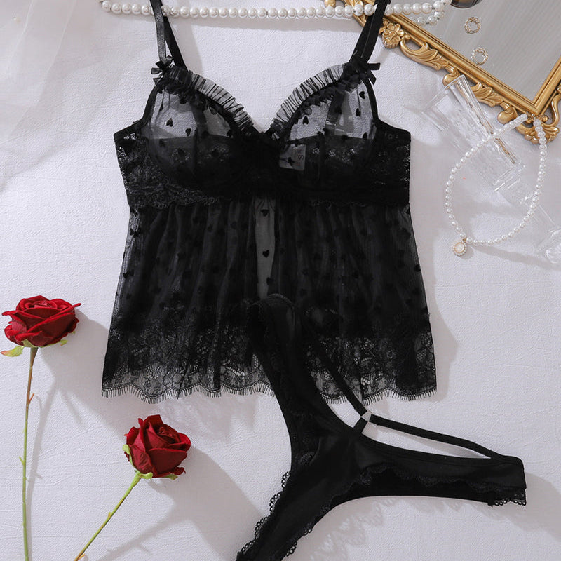 Zina – Set top din mesh și slip