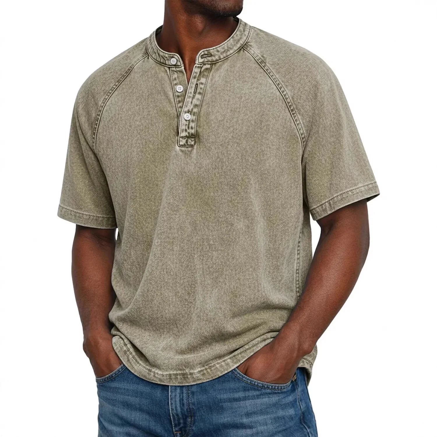 Sorin - Tricou Henley Vintage