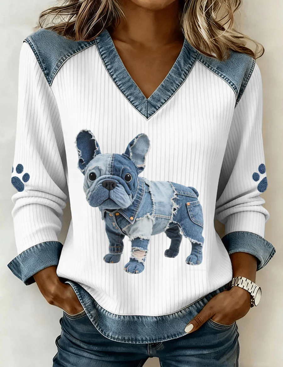 Eva | Pulover Patchwork Cățeluș Versatil