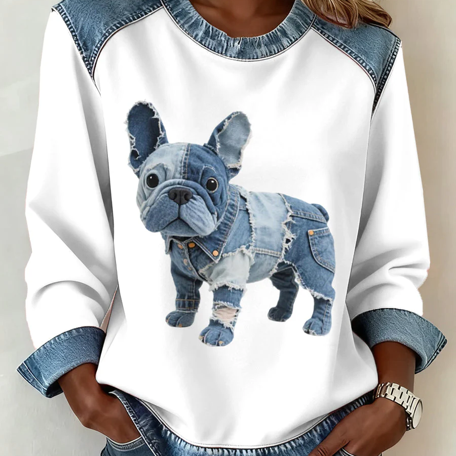 Anca – Pulover Patchwork Cățeluș