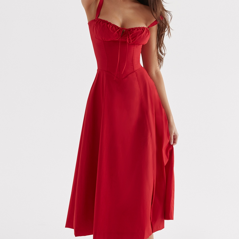 Vivienne – Rochie Midi cu Corset Romantic