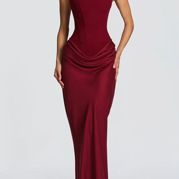 Corina – Rochie Maxi cu Decolteu Pătrat