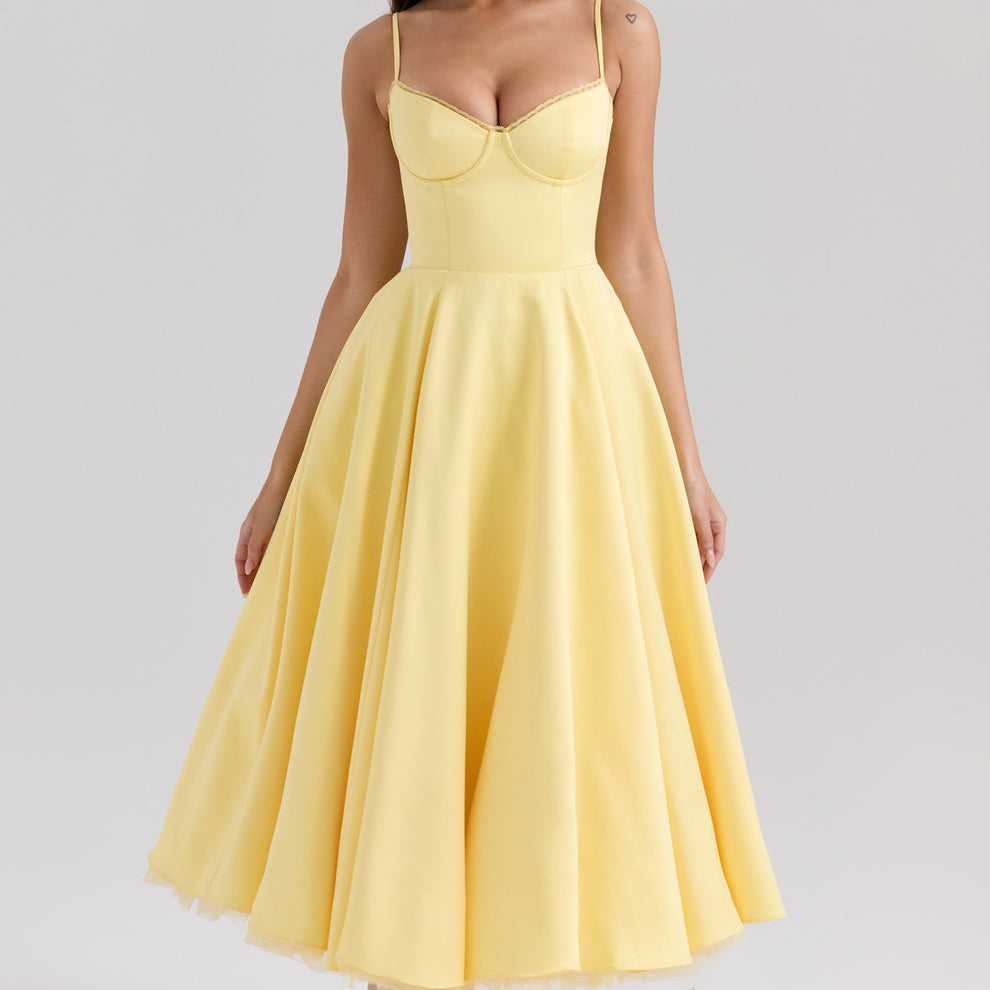 Raluca – Rochie Midi din Tul cu Fustă Amplă