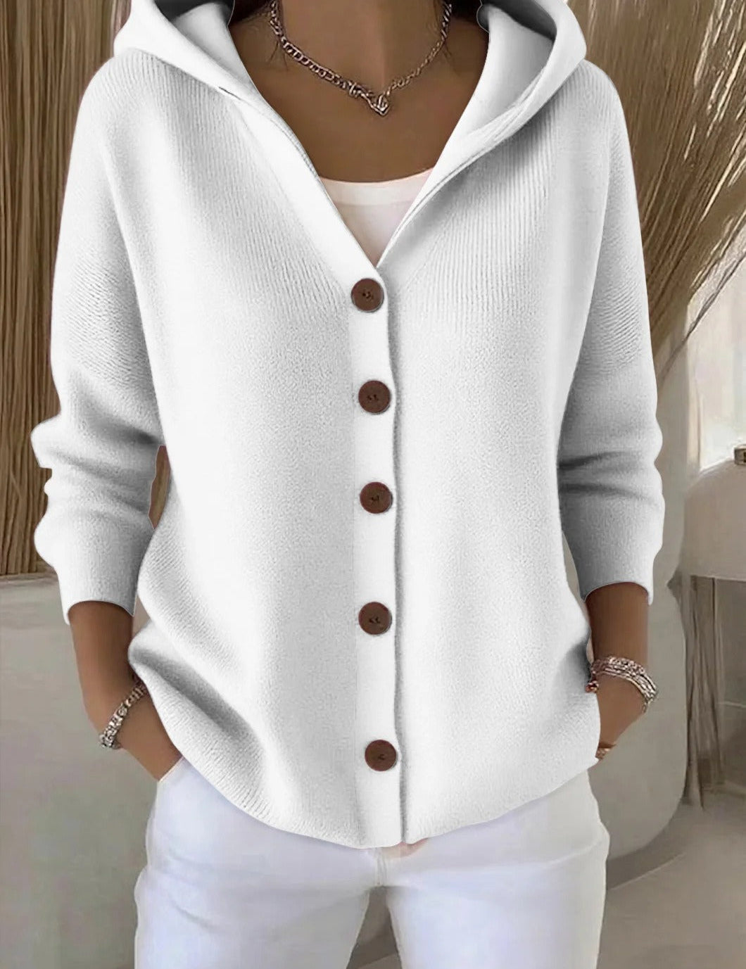Elena-Mihaela | Cardigan Moale cu Glugă