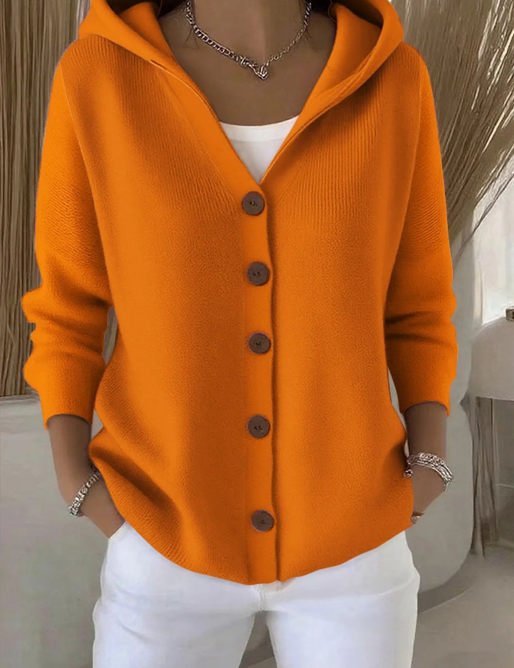 Elena-Mihaela | Cardigan Moale cu Glugă