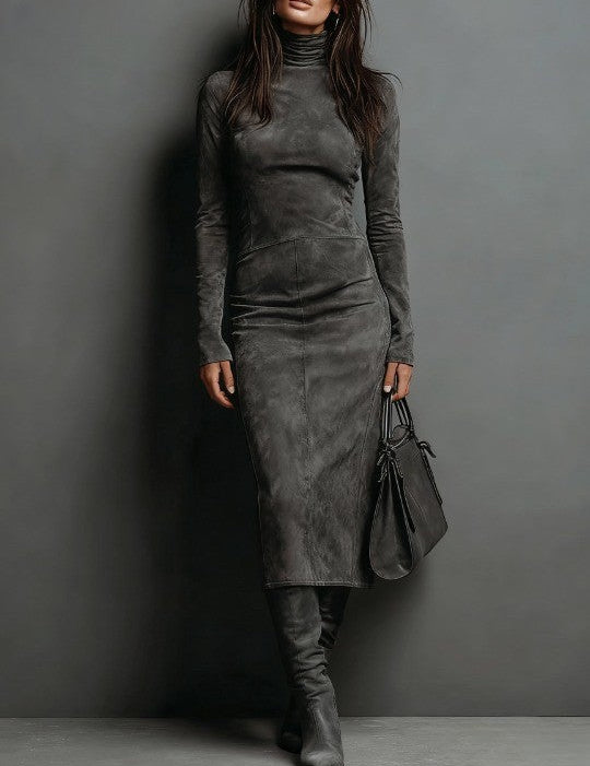 Doina | Rochie Midi Lungă Maro