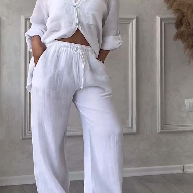Fara | Set din Bumbac și In Luxe – Cămașă și Pantaloni