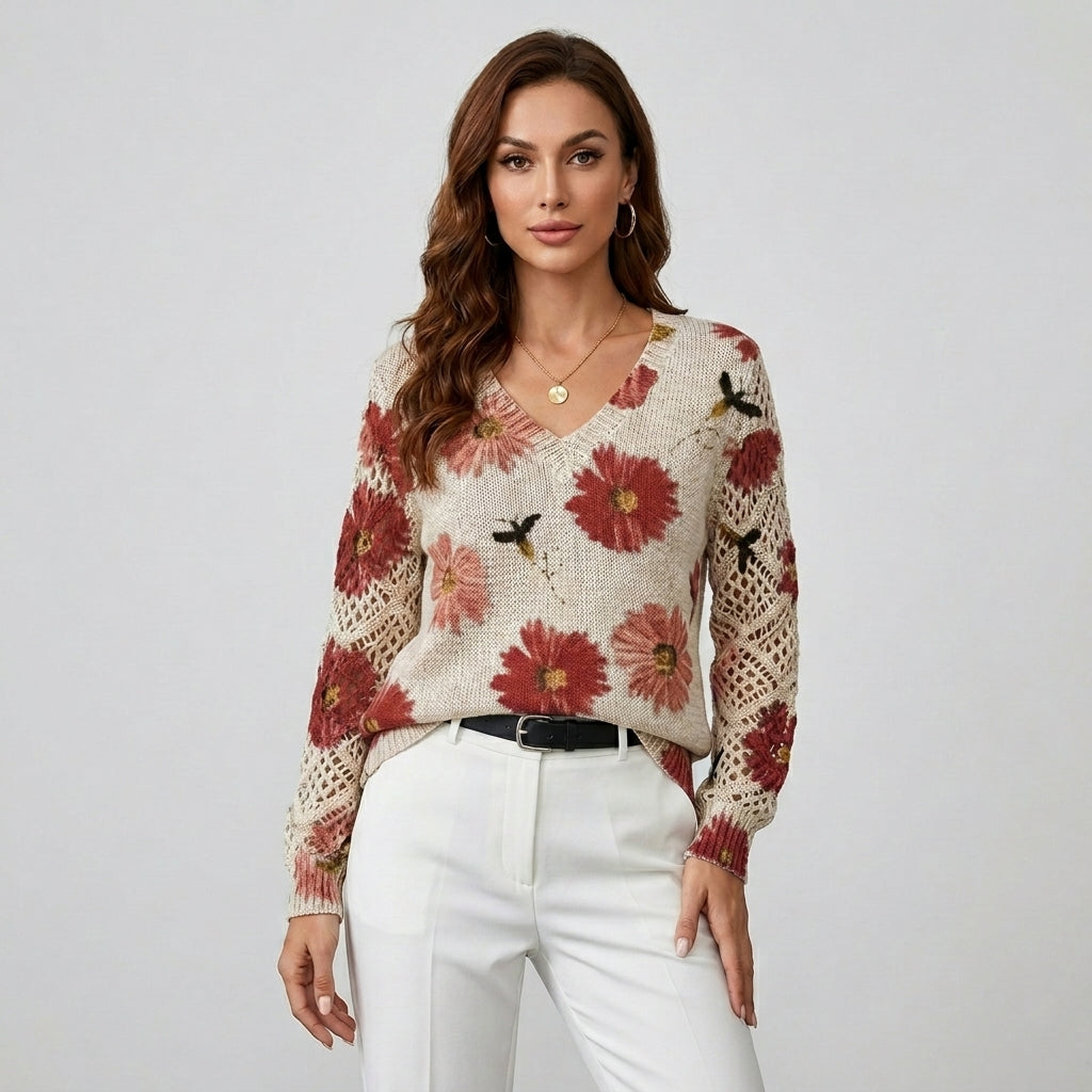 Aura | Pulover Floral Elegant Versatil