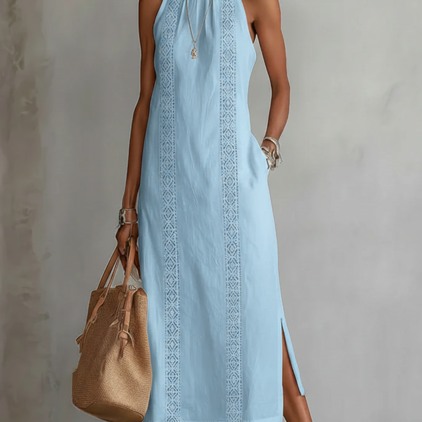 Luminița – Rochie Halter Ornamentală