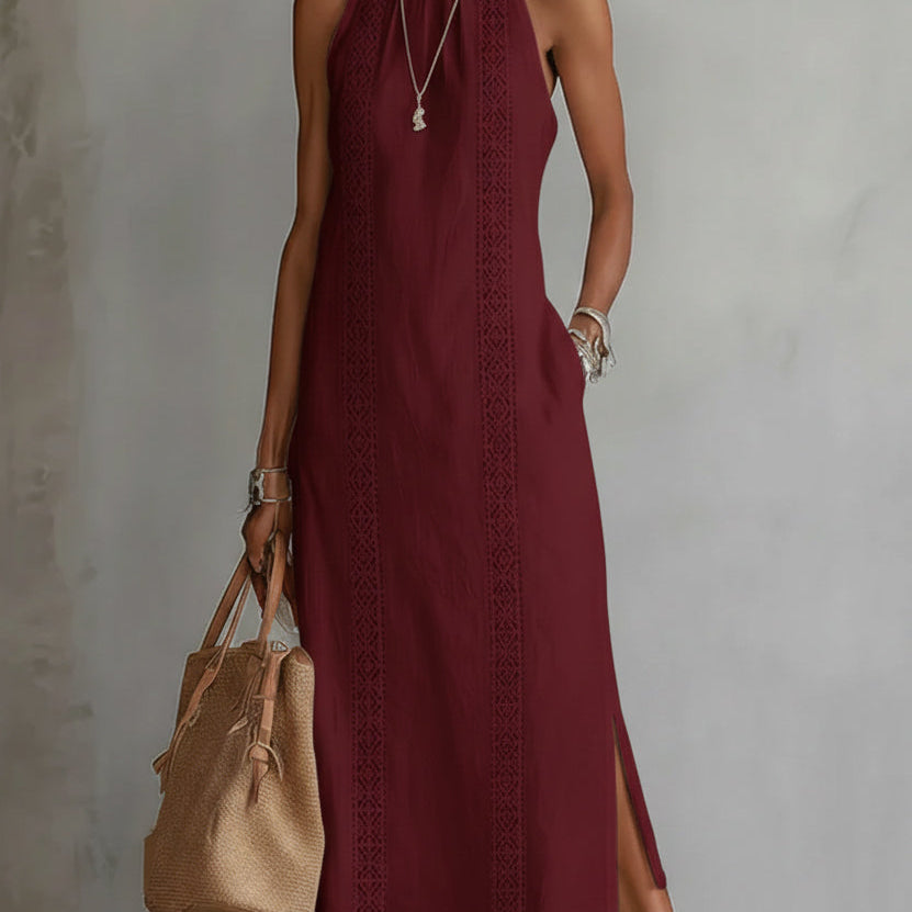 Luminița – Rochie Halter Ornamentală