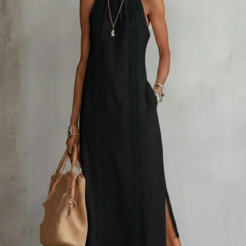 Luminița – Rochie Halter Ornamentală