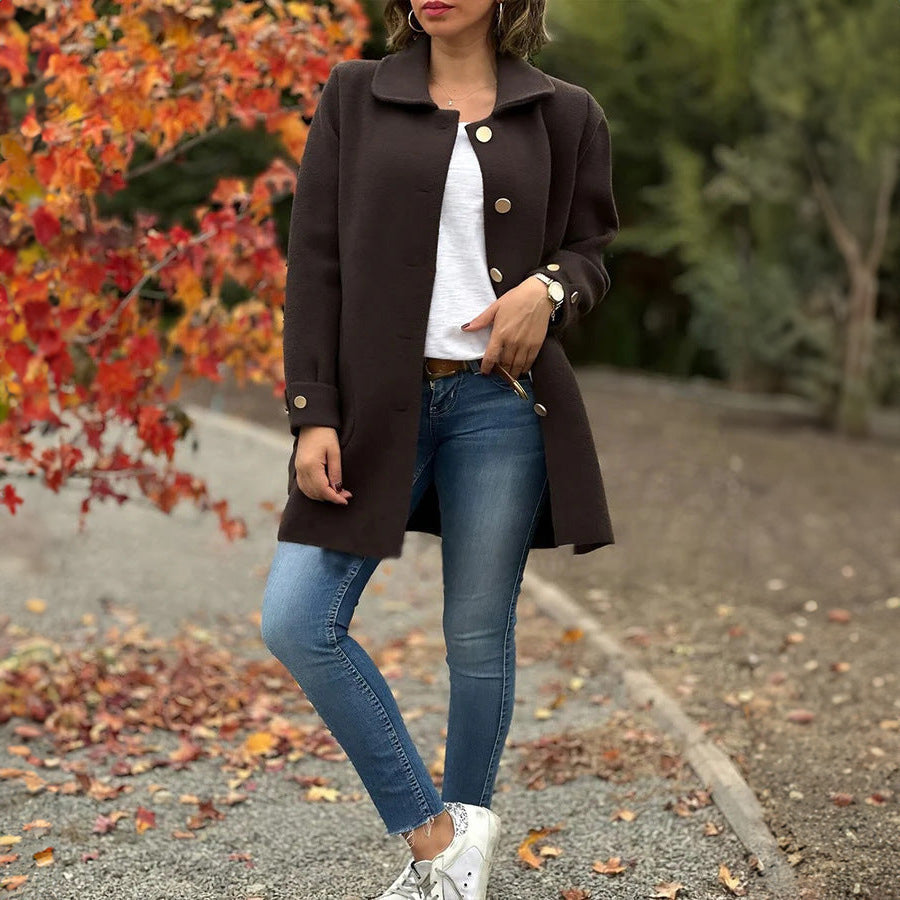 Roxana | Palton Clasic Oversized cu Nasturi