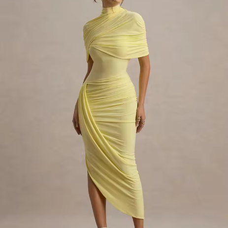 Andrada – Rochie Maxi cu Mâneci Tip Pelerină